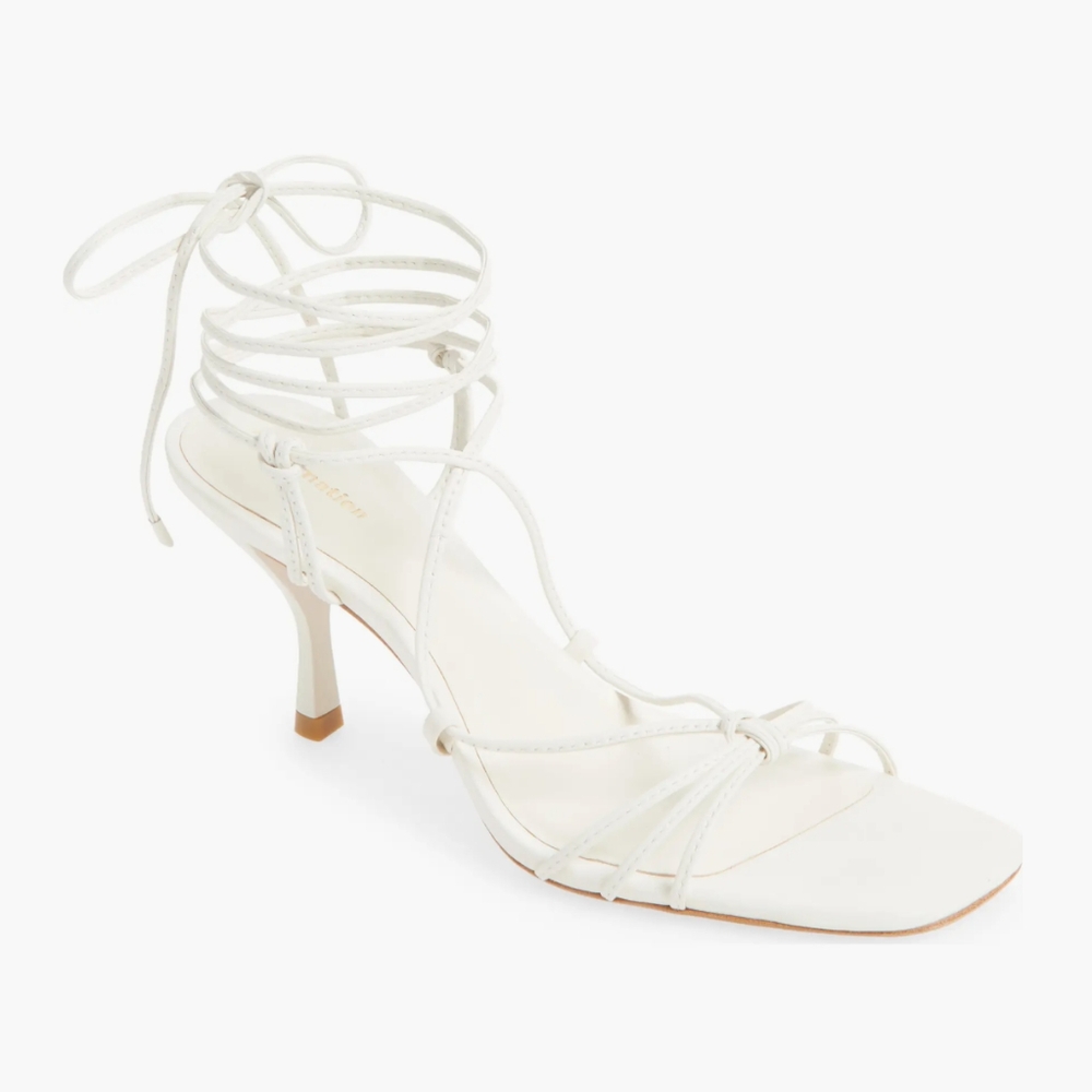 REFORMATION Gray Knotted Sandal